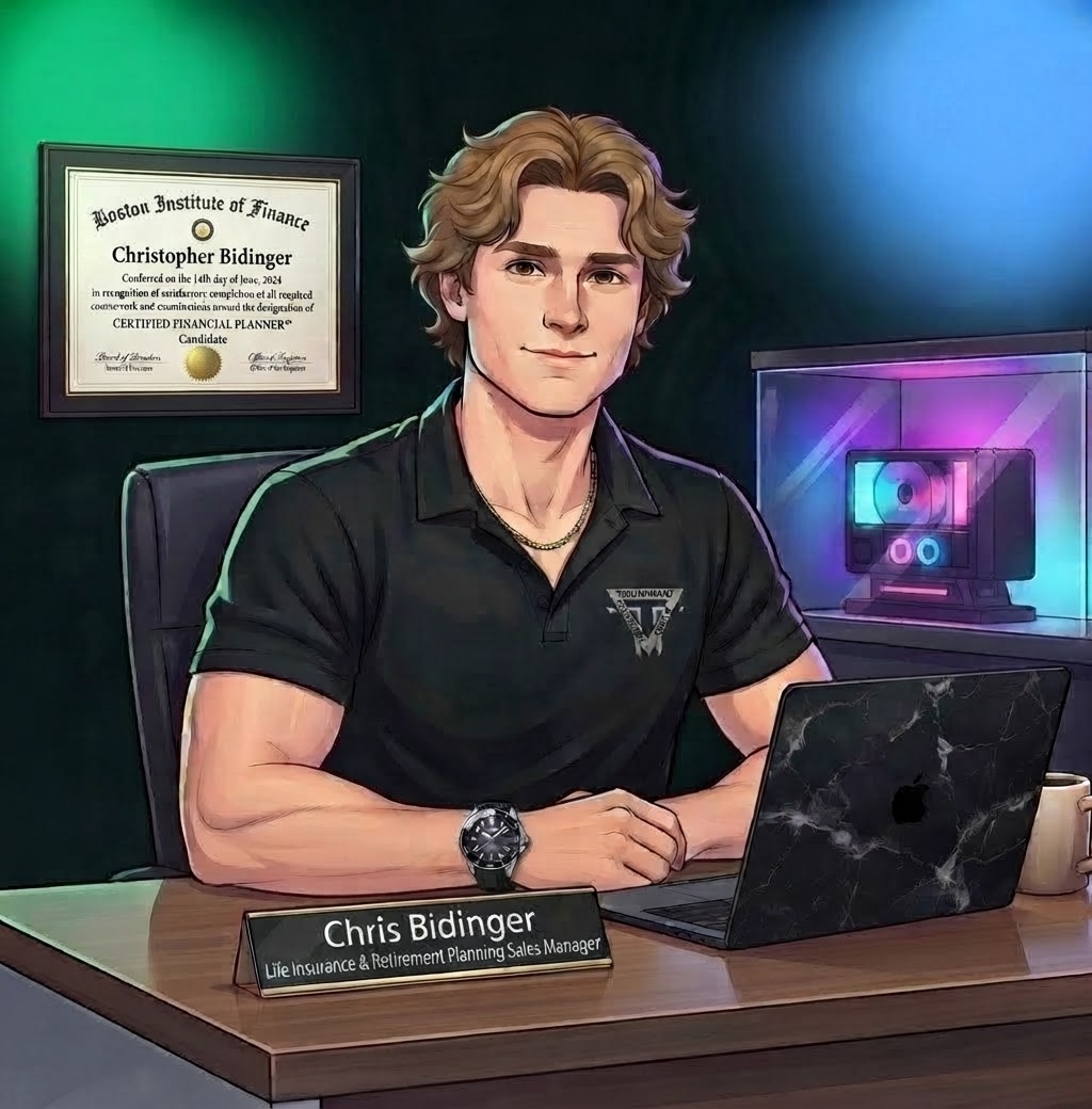 Illustrated portrait of Chris Bidinger