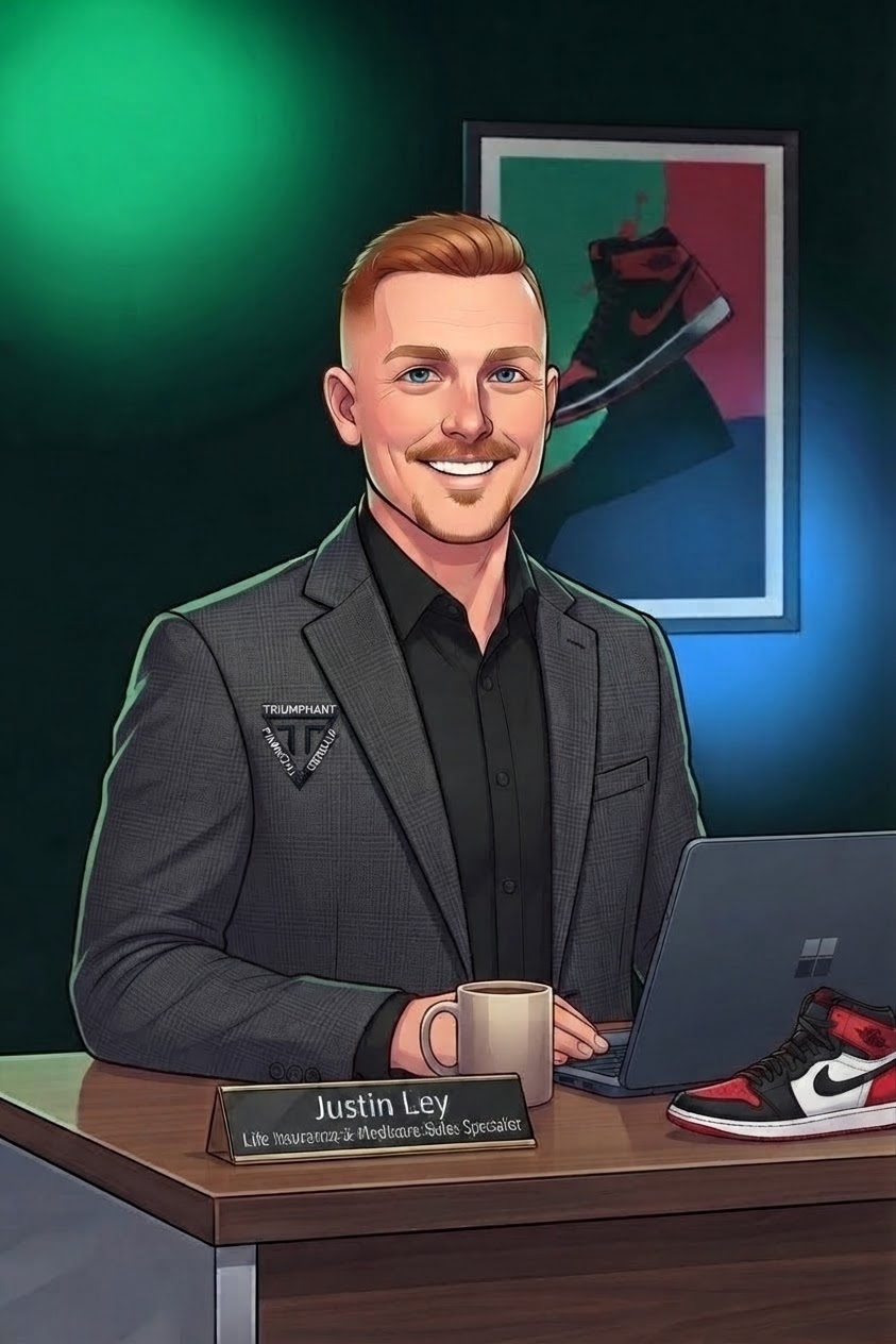 Illustrated portrait of Justin Ley